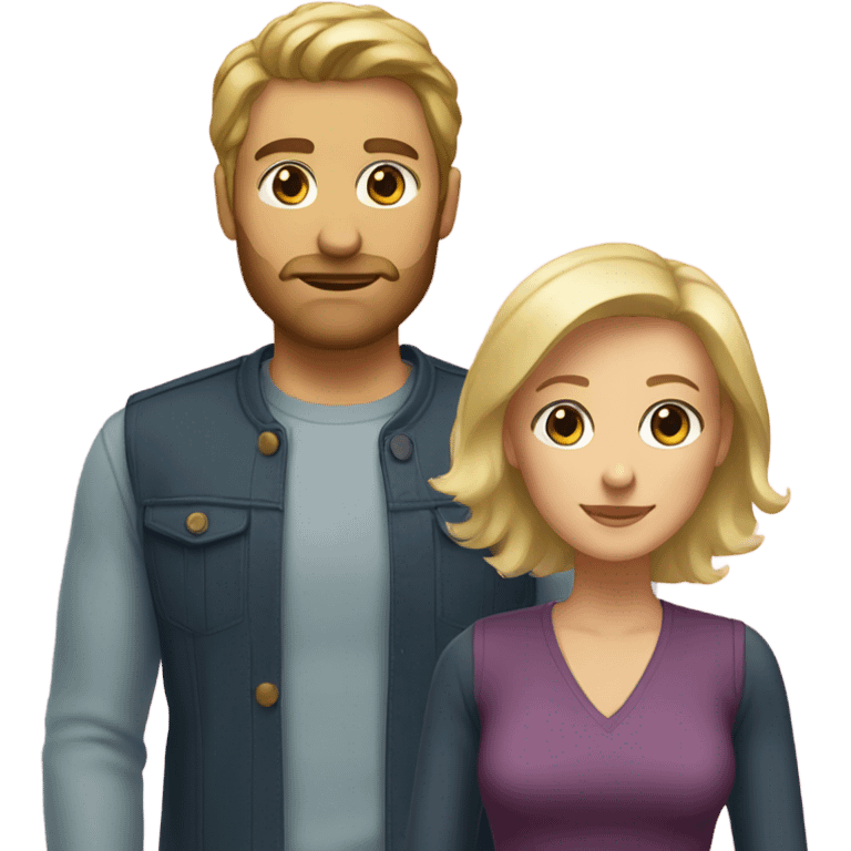 a man with a blonde short beard and short blonde hair and a woman with long blonde hair emoji