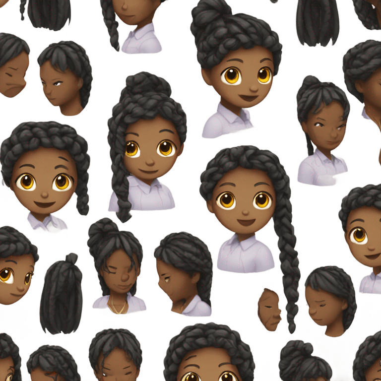 Black girl with braids  emoji