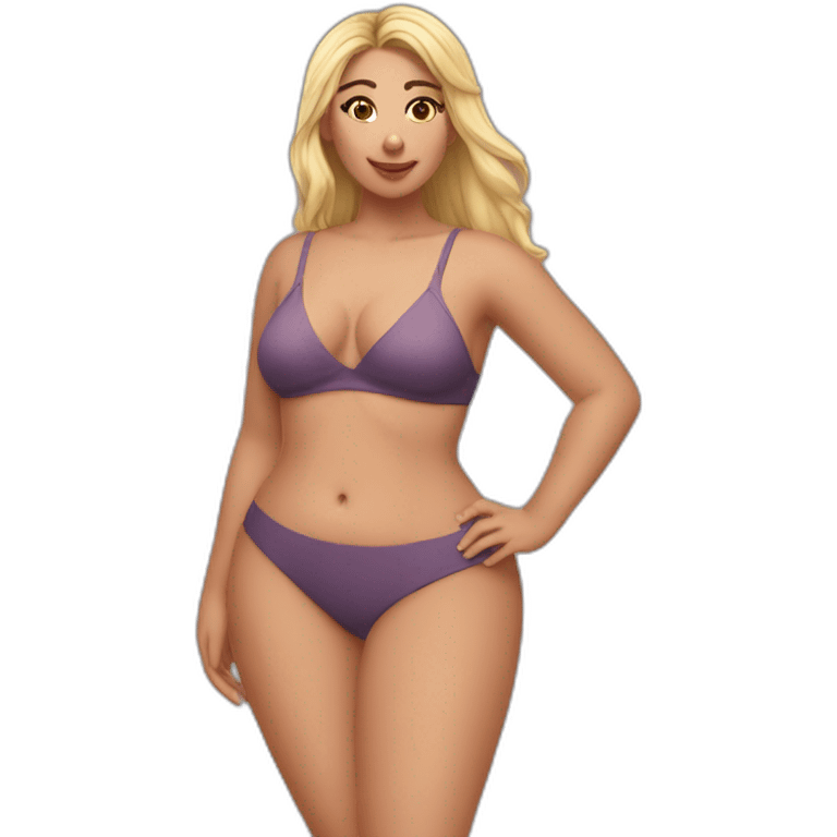 Slim-Thicc caucasian woman swimsuit posing emoji