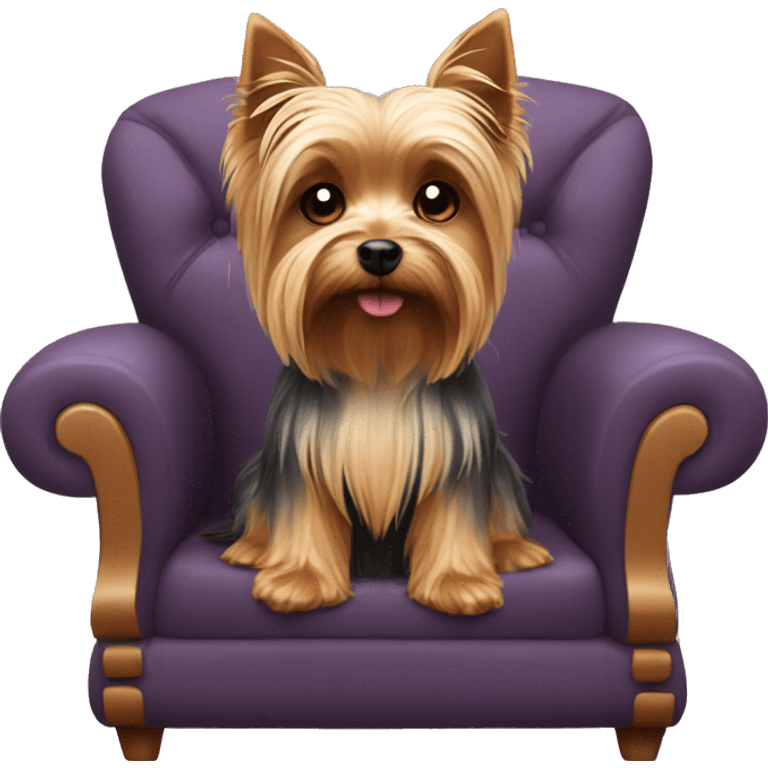 Yorkshire Terrier sitting on the couch emoji