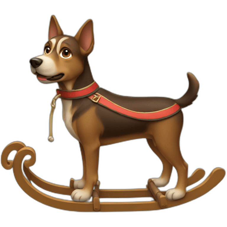 dog-drawn sleigh seen from top emoji