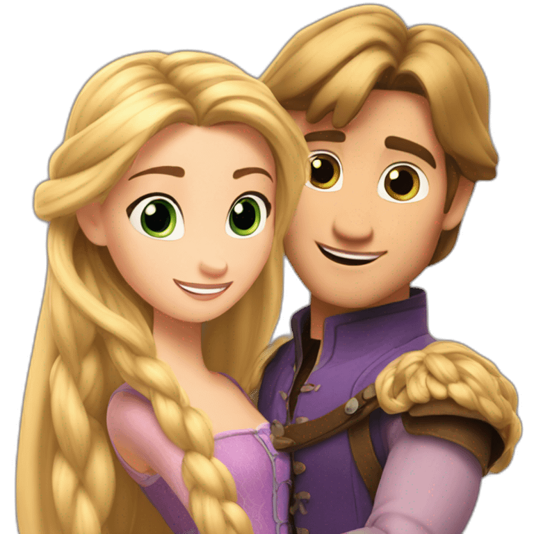 Rapunzel with Flinn Ryder emoji