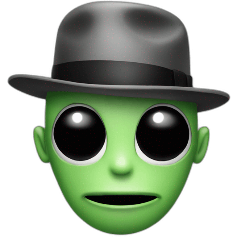 alien wearing a bowler hat emoji