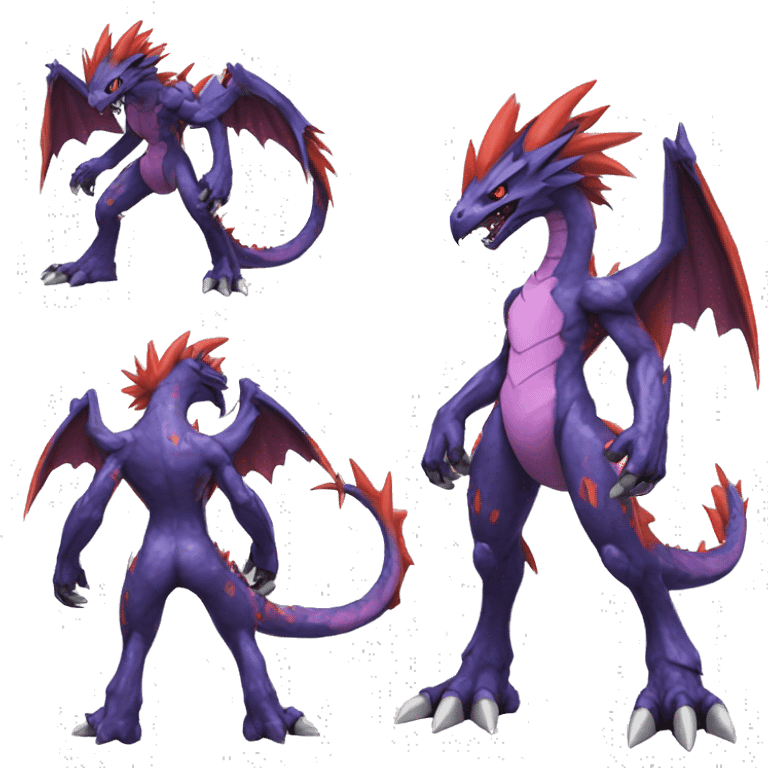  Cool Edgy Digimon-Fakemon-Dragon with edgy markings full body emoji