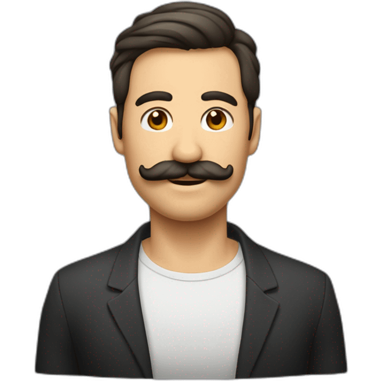 señor con bigote cabello corto emoji