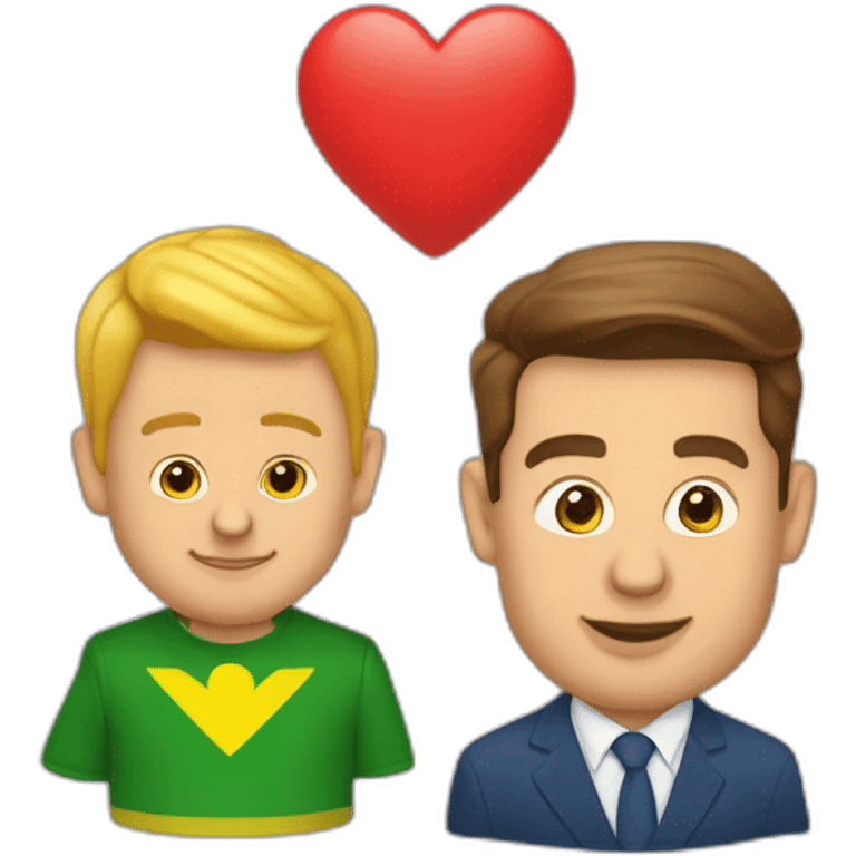 poutine et zelensky avec un coeur emoji