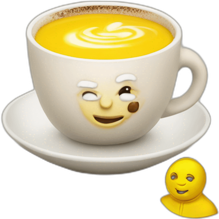 pope John Paul II with yellow face offering coffee emoji