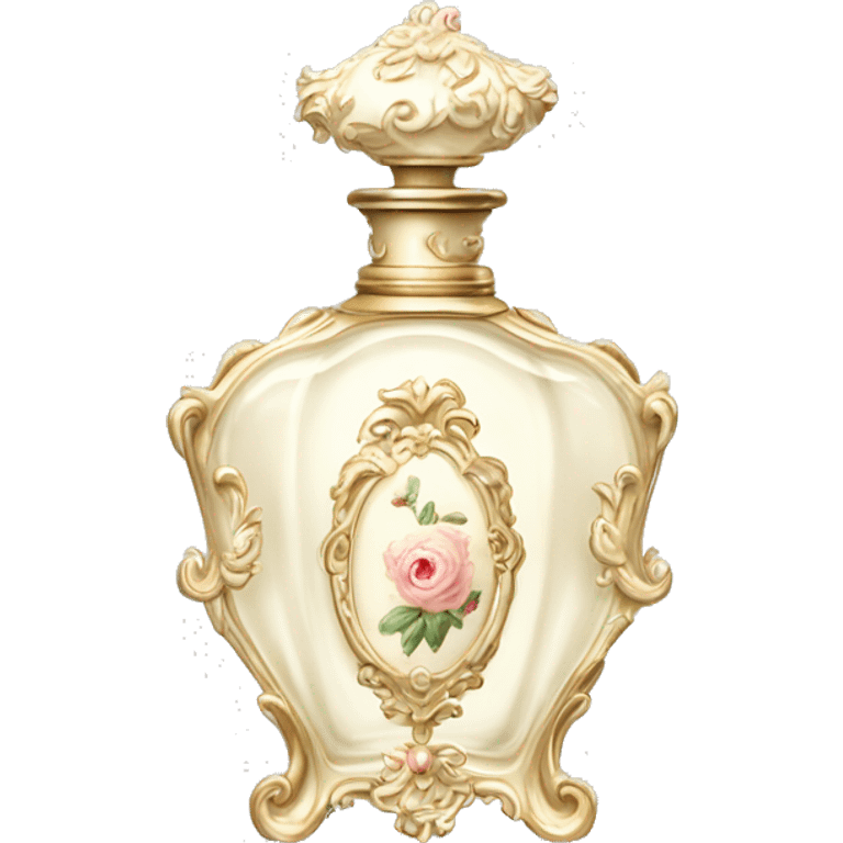 Vintage rococo perfume pale white emoji