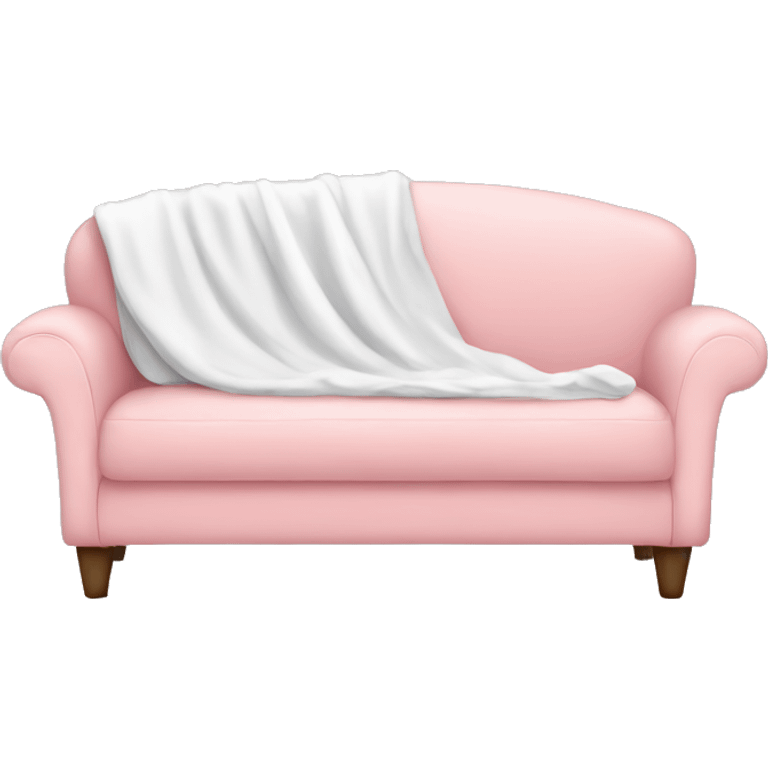 Light pink couch with white blanket emoji