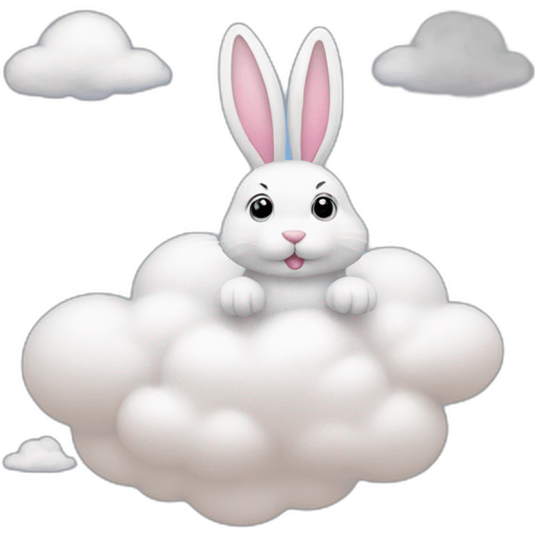 bunny on cloud emoji