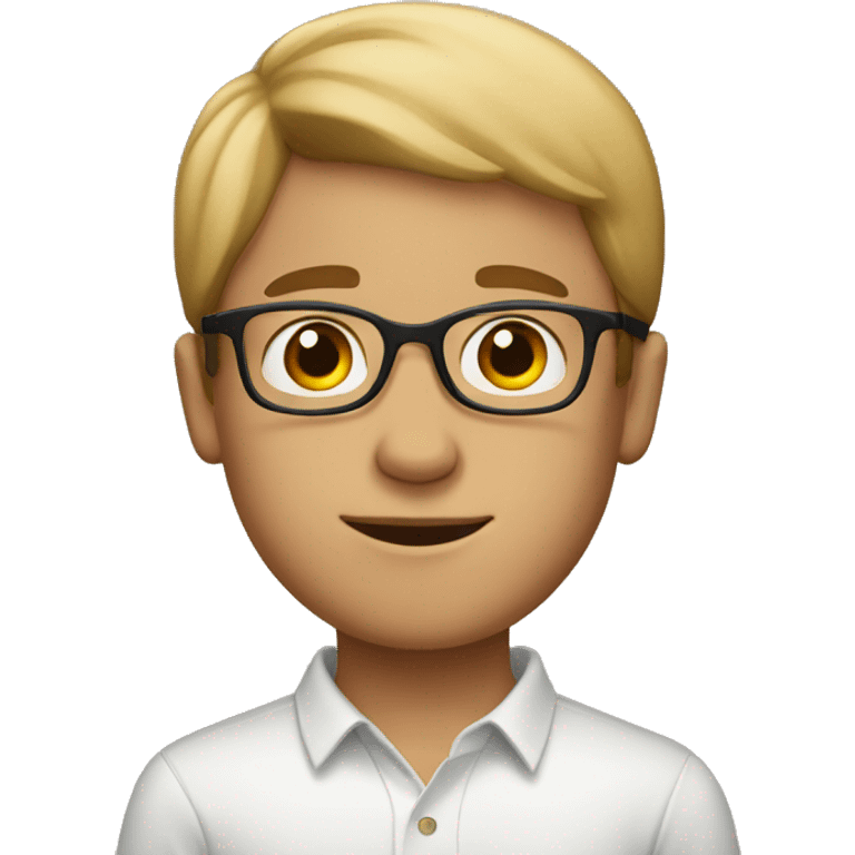 A white and brown boy with glasses emoji