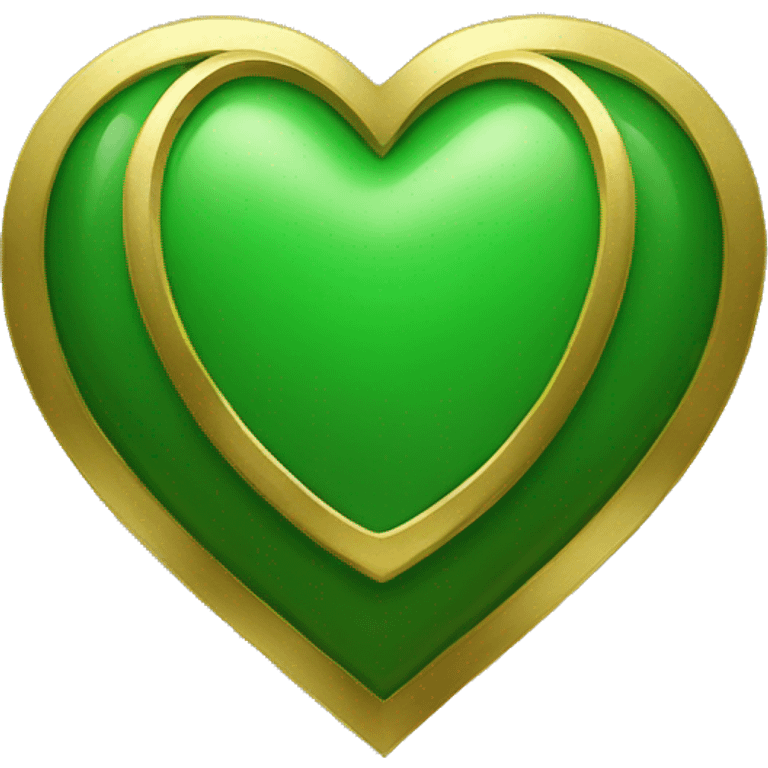 A Loki green iOS heart with gold edges  emoji