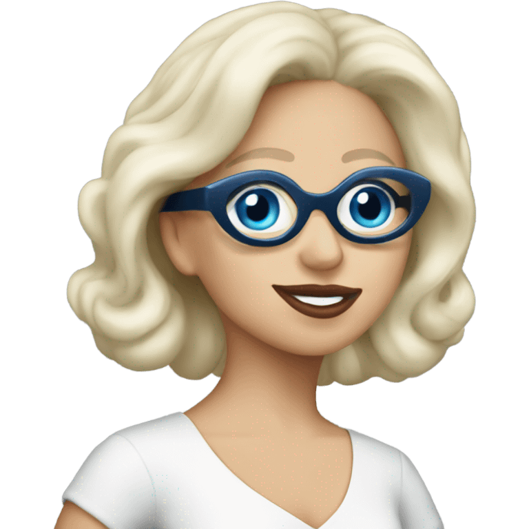 Elegant lady-gaga-dancing-blue eyes- wearing glasses: emoji