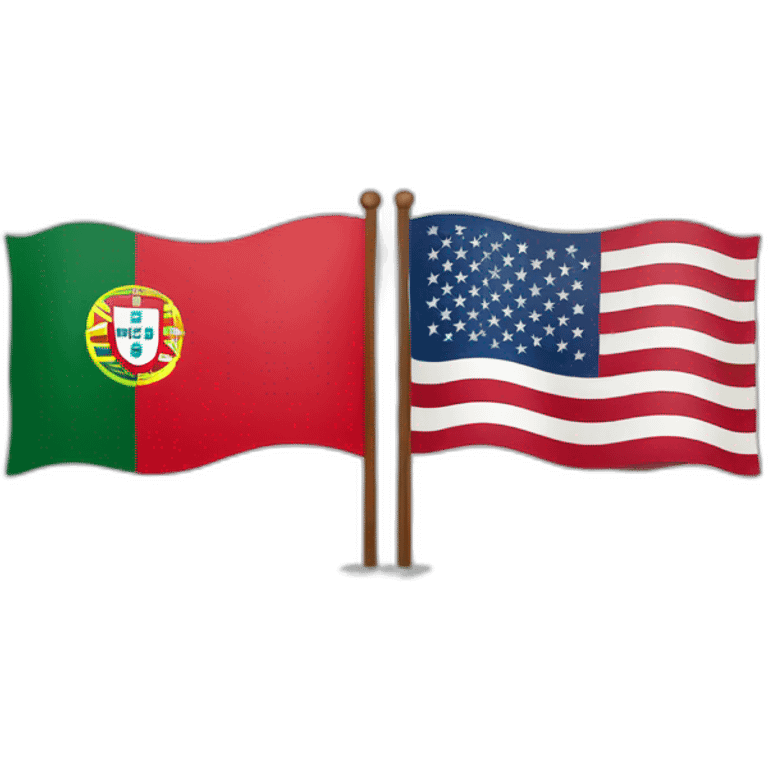 Portugal flag vs USA flag emoji