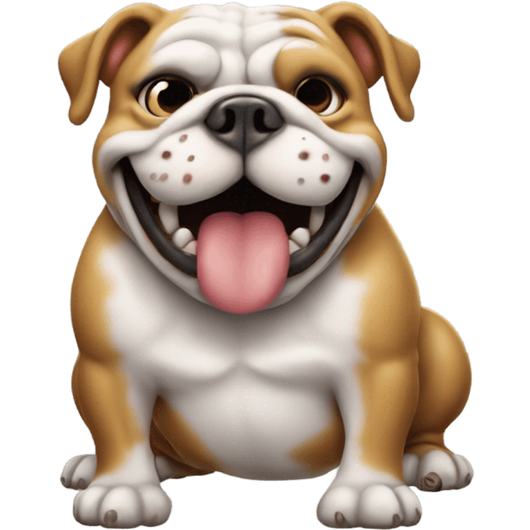 Happy Bulldog farting smoke emoji