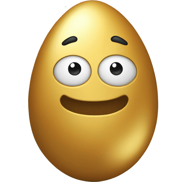 Golden cartoon eggpla emoji