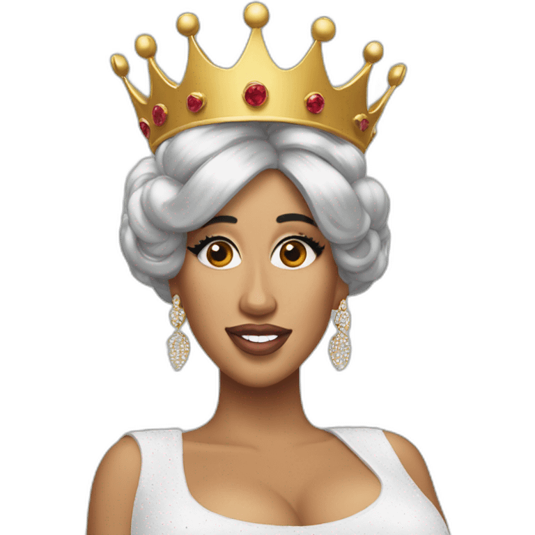 Cardi B putting a crown emoji