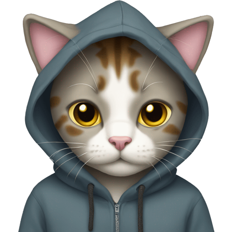 cat wear hoodie emoji