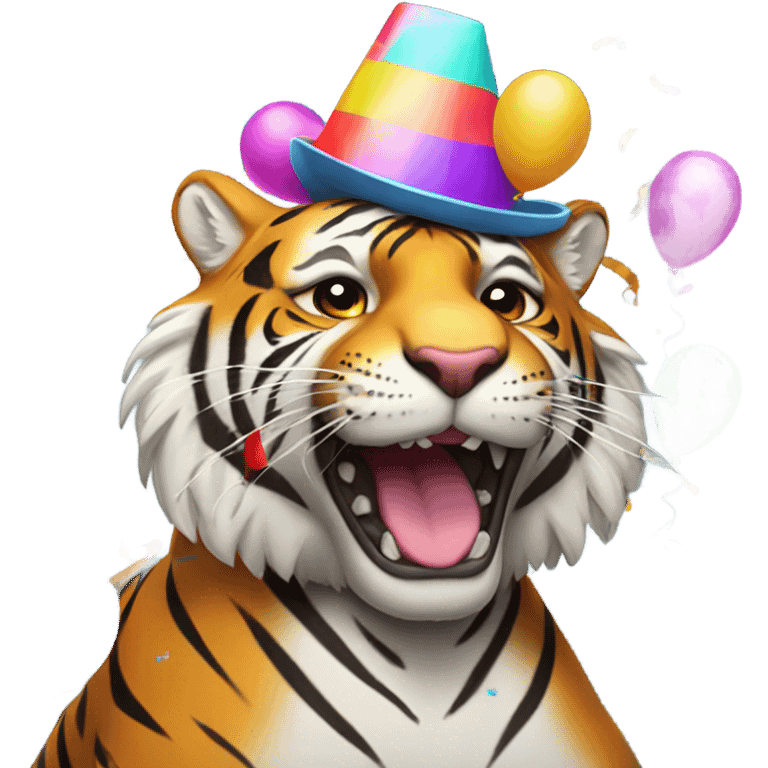 Tiger partying  emoji