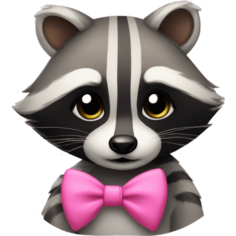 Raccoon with a pink bow emoji