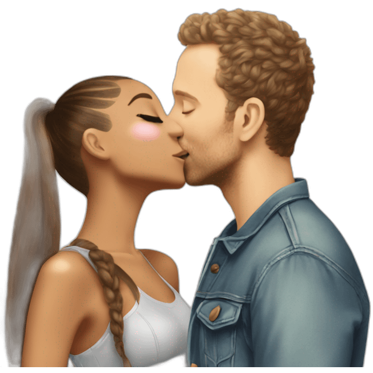 Ariana Grande kisses Coldplay emoji