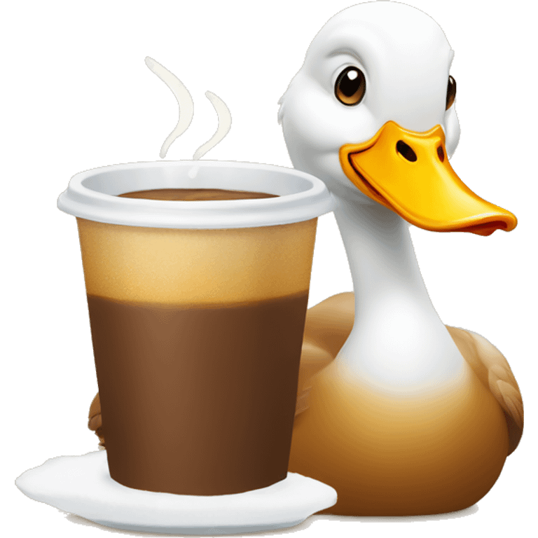 Canard qui boit un café emoji