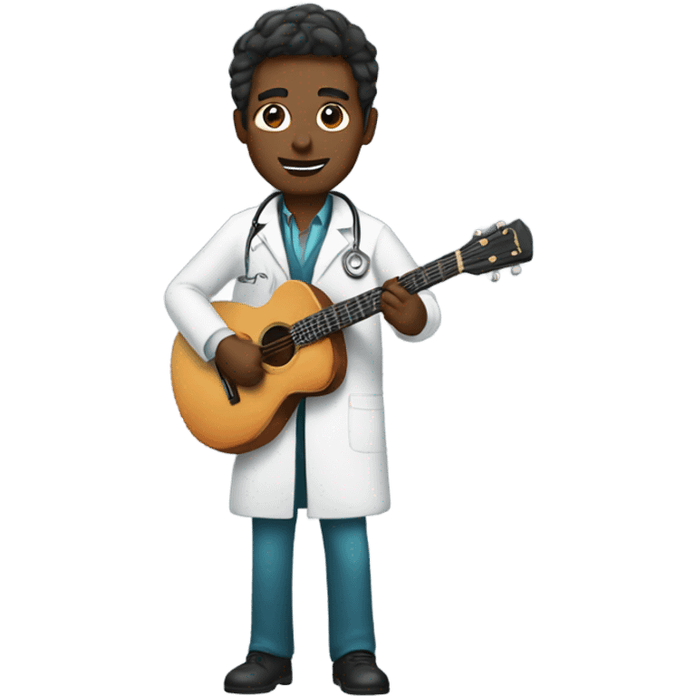 A male doctor playing the guitar emoji