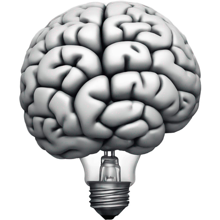 the human brain shaped idea lightbulb emoji