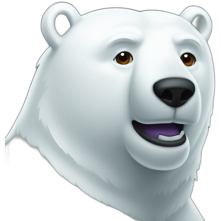 A polar bear with an iMac emoji