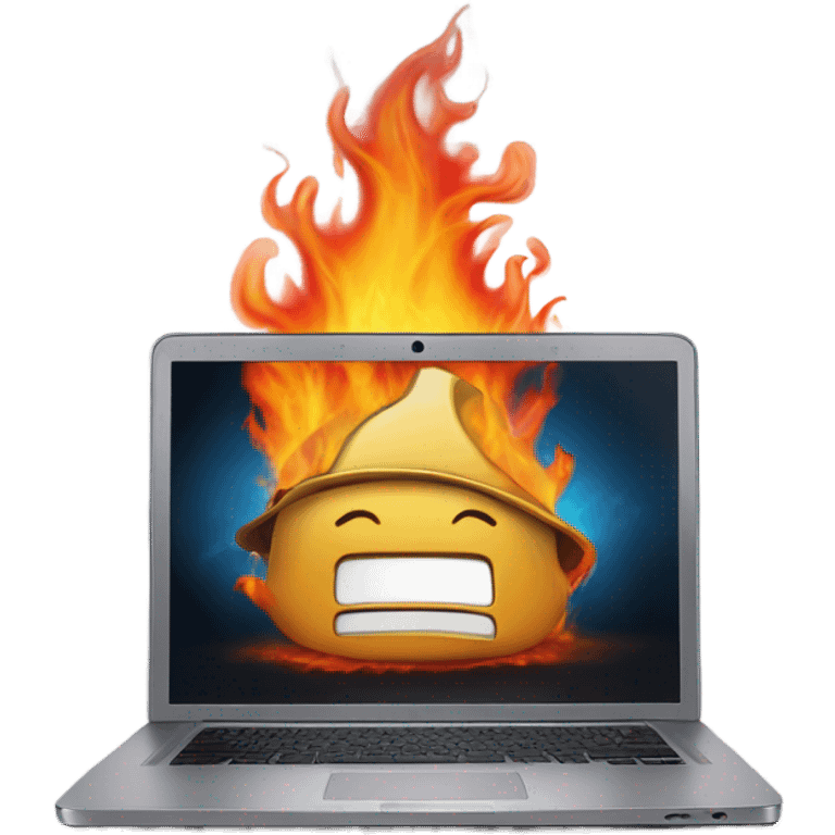 laptop in burn emoji