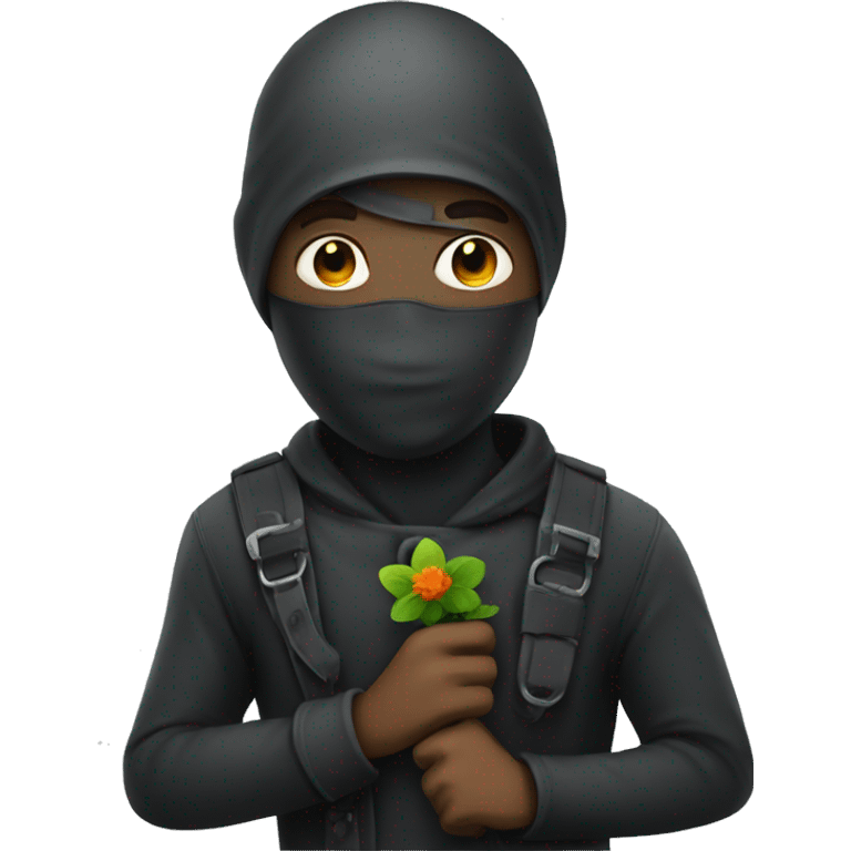 Thief with lollipop and flower emoji