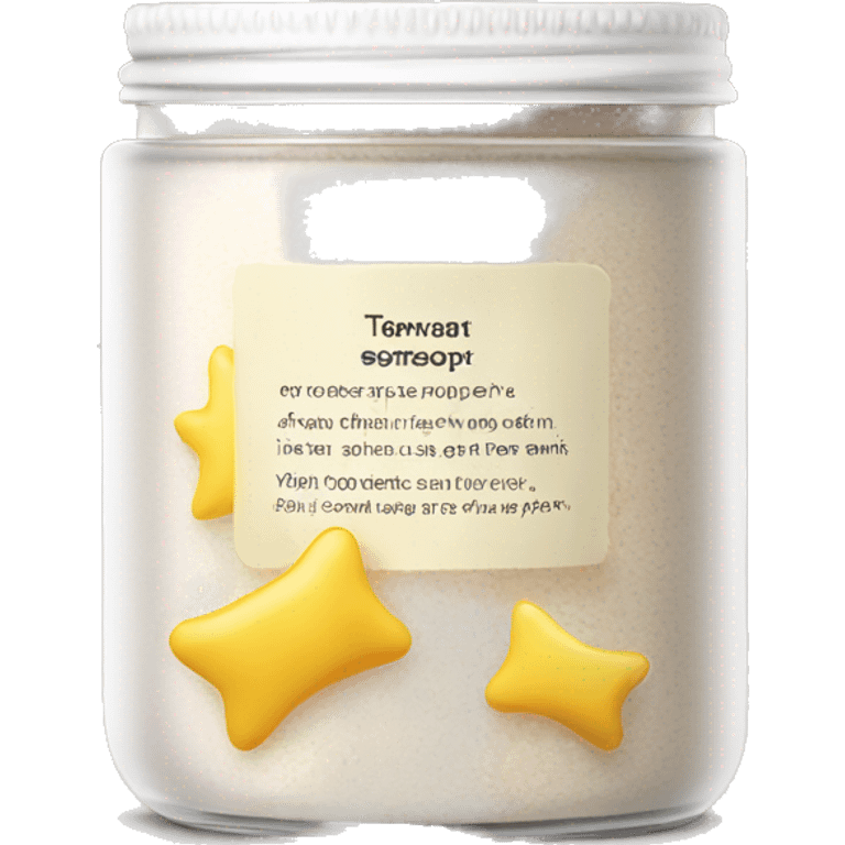 body scrub pot with label emoji