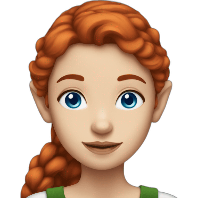 dark redhead woman elf blue eyes emoji