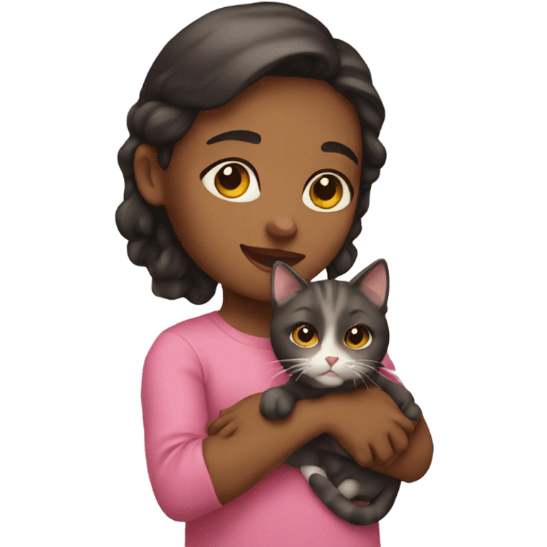 Girl holding cat emoji