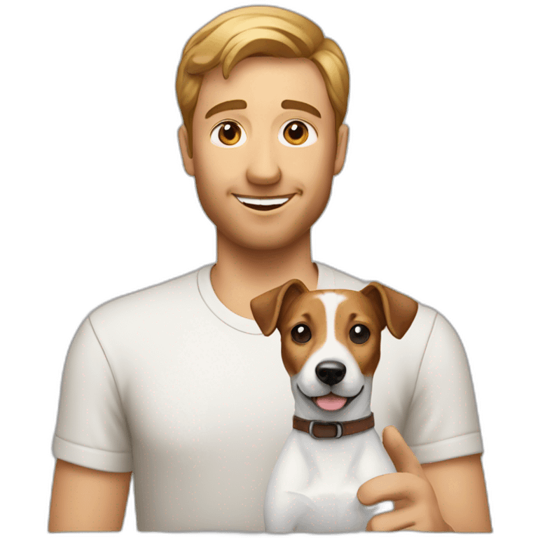 Man with jack russell terrier dog emoji