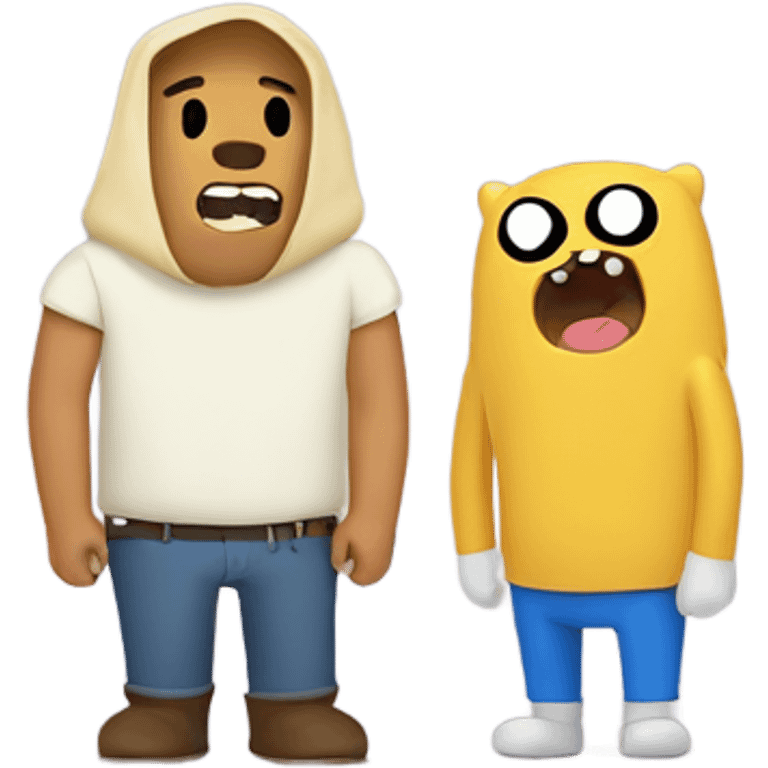 ai generated image of finn the human and jake the dog emoji