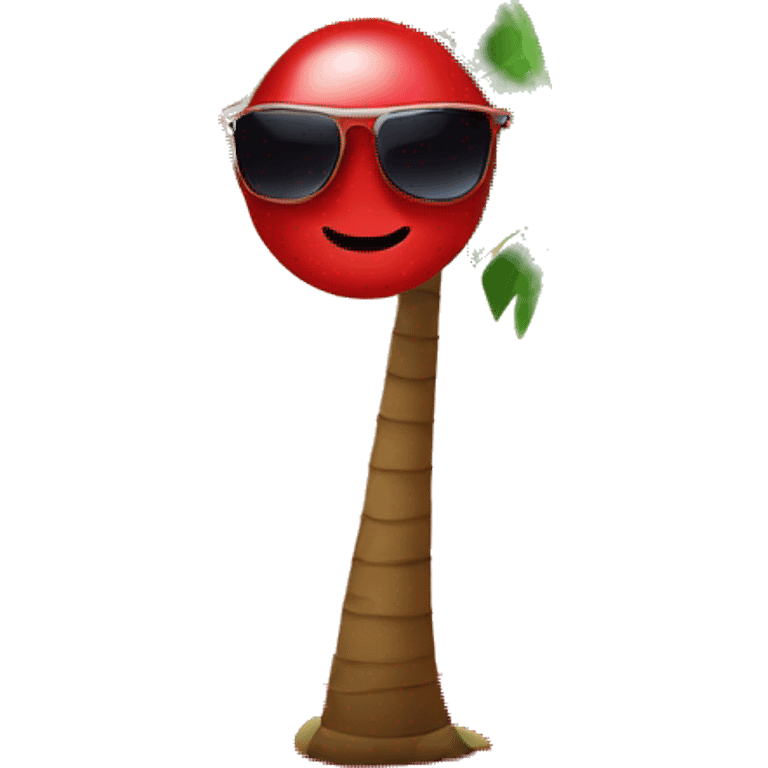 a palm tree wearing sunglasses on a red carpet  emoji