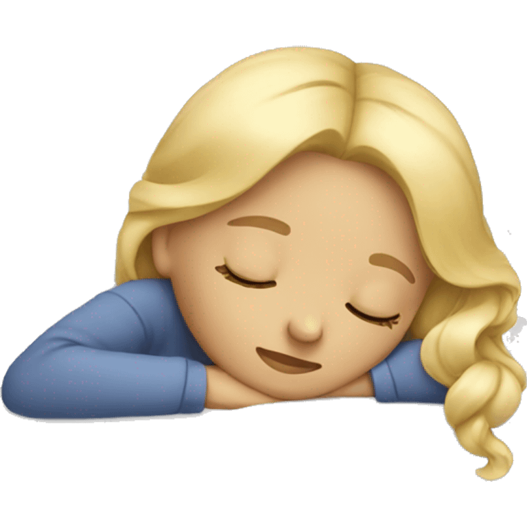 blond girl sleeping emoji