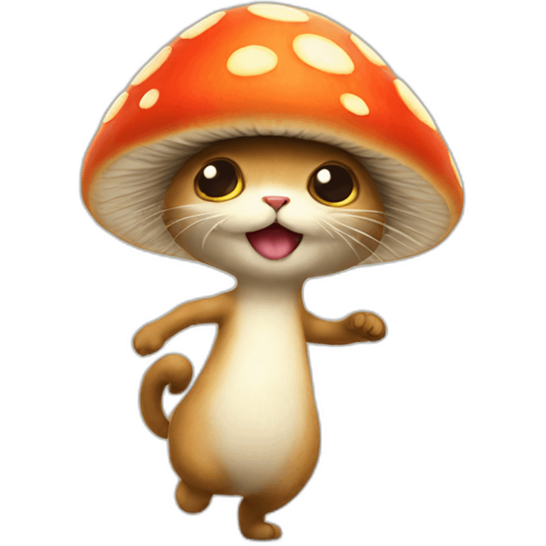 dancing mushroom-cat emoji