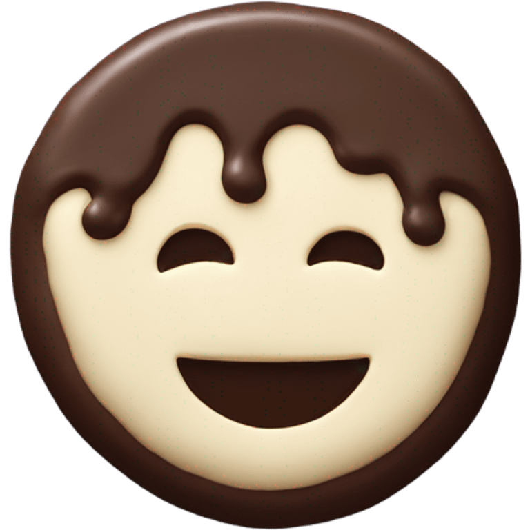 One Black and white cookie equal half and half emoji