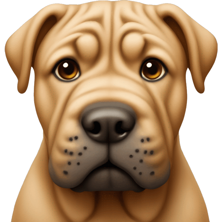 Brown shar pei face emoji