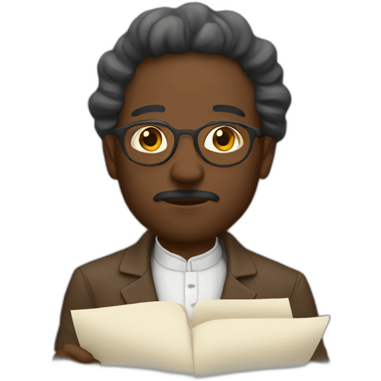 white Poet writing emoji