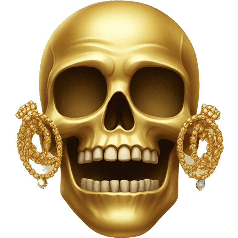 golden skull with jewelry emoji