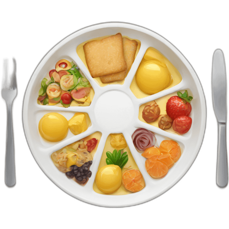 big plate with little food in the middle emoji