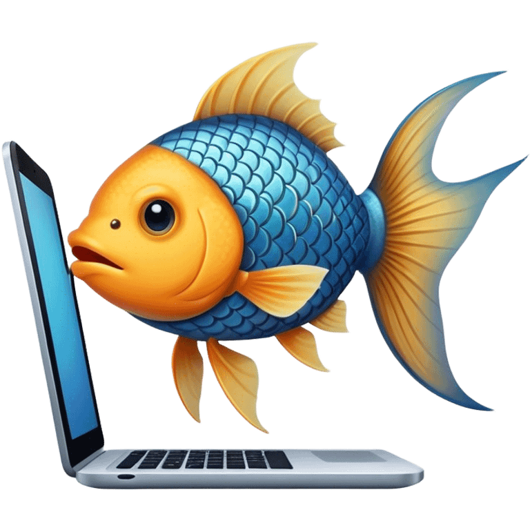 fish with a computer emoji