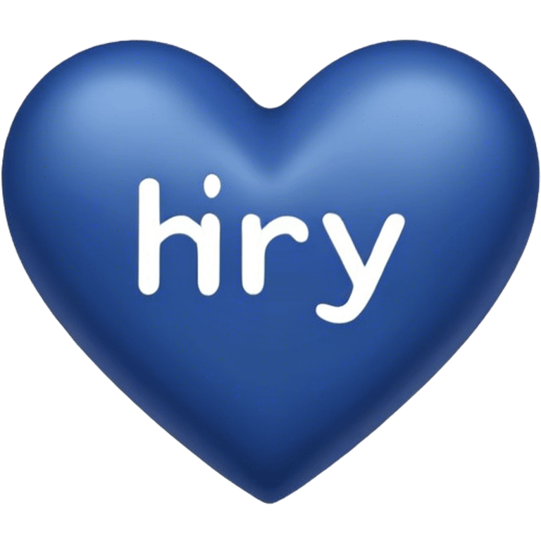 Dark blue heart with the words Hi Ry in the middle  emoji