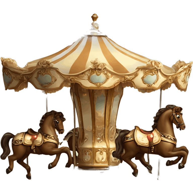 Vintage rococo light brown carousel  emoji