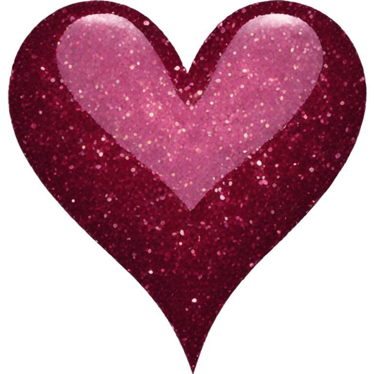 Burgundy heart glitter emoji