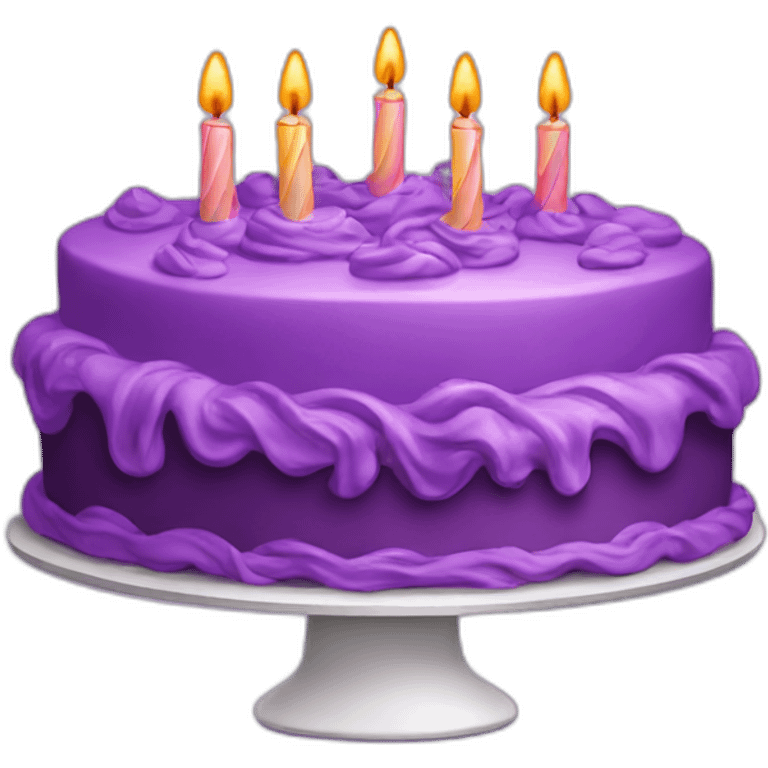 purple birthday cake emoji