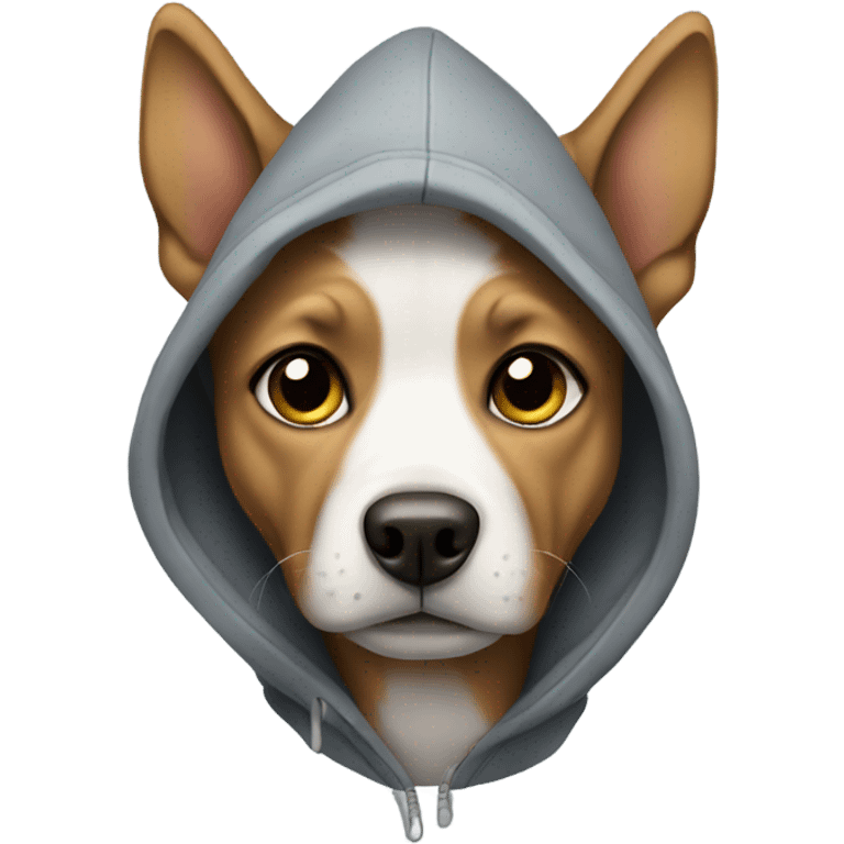 Dog wearing a hoodie emoji